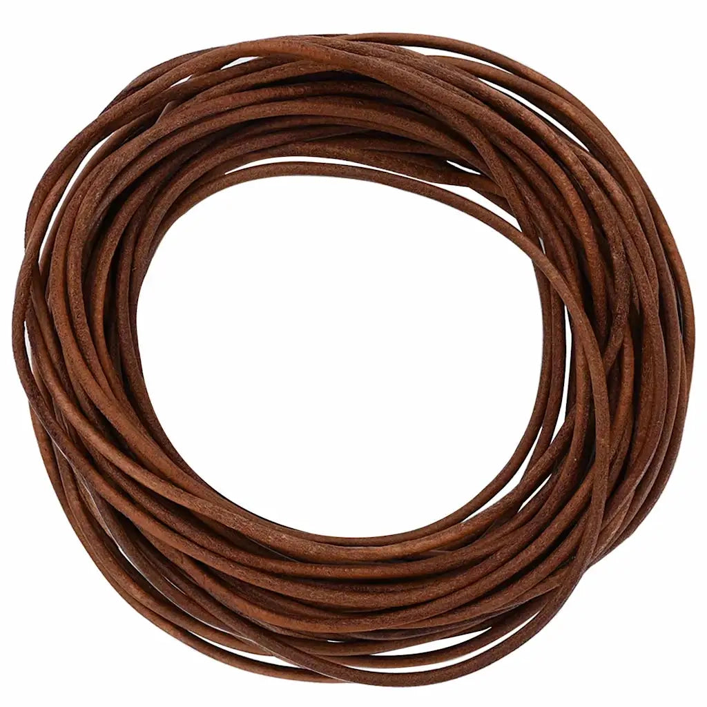 Cordino in Pelle Marrone Chiaro Ø3 mm x 50 m Pelle