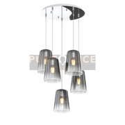 SOSPENSIONE CROMO TONDA 5 LUCI CROMO 1164CR-S5 T-CR