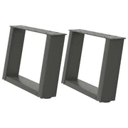 vidaXL Gambe per Tavolino da Caffè a Forma di U 2 pz Antracite 50x(30-31) cm Acciaio