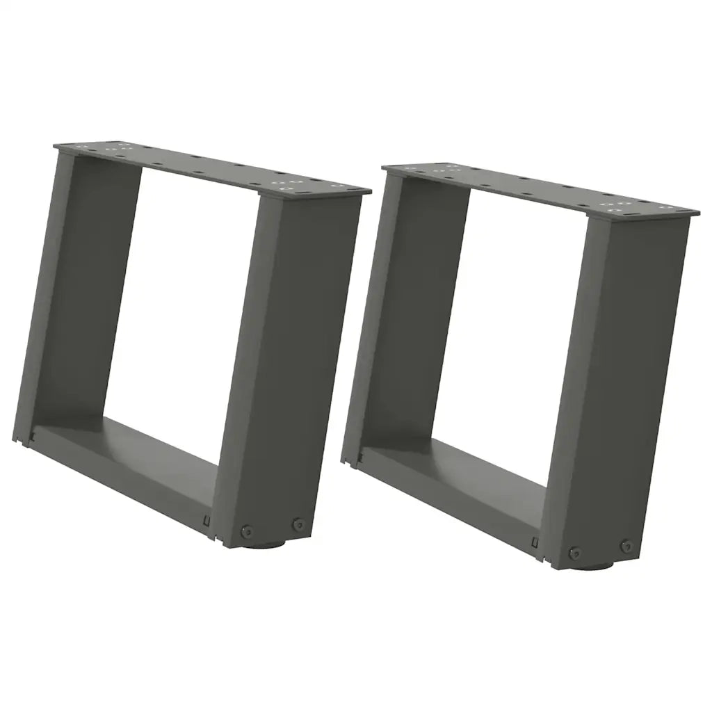 vidaXL Gambe per Tavolino da Caffè a Forma di U 2 pz Antracite 50x(30-31) cm Acciaio