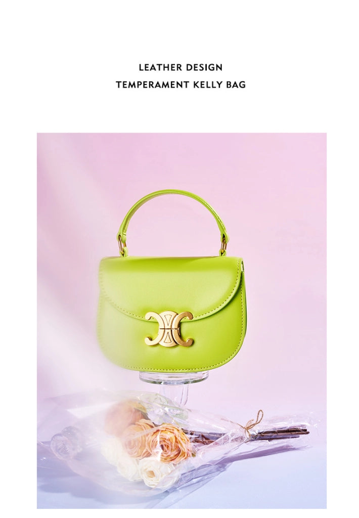 Borse a tracolla grandi in vera pelle, modello Hobo, colore verde.