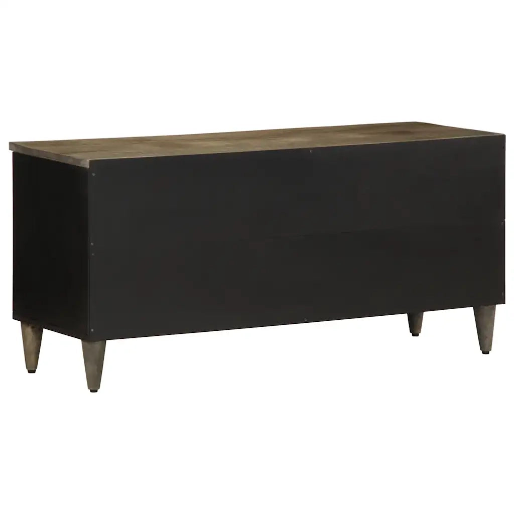 vidaXL Mobile Porta TV Nero 100x33x46 cm in Legno Massello di Mango