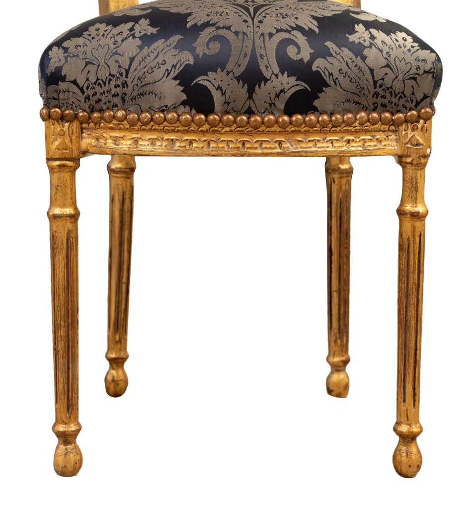 Biscottini Sedia poltrona stile francese Luigi XVI in legno massello di faggio poltroncina