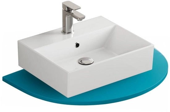 Wastafello a muro da 50 cm - Ceramica alta luce bianca - Installazione a parete - Progettata per risparmiare spazio - Ideale per il bagno degli ospiti - Design premiato