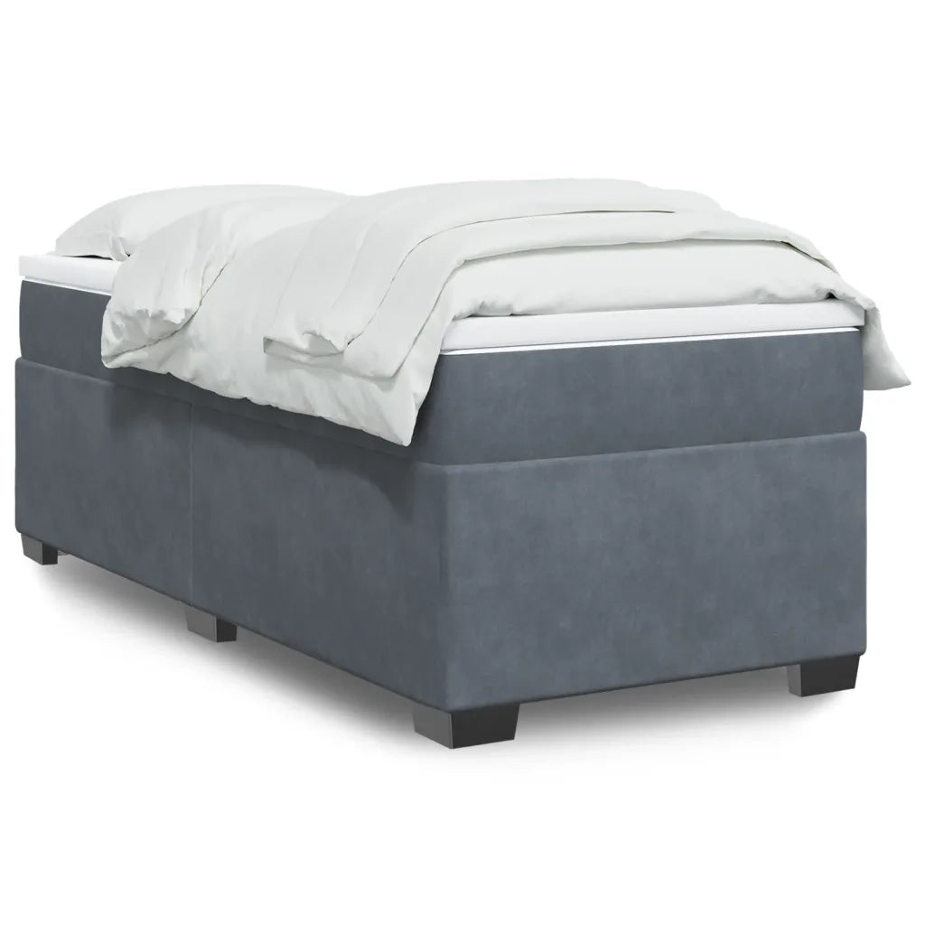 Giroletto a Molle con Materasso Grigio Scuro 100x200 cm Velluto 3285264