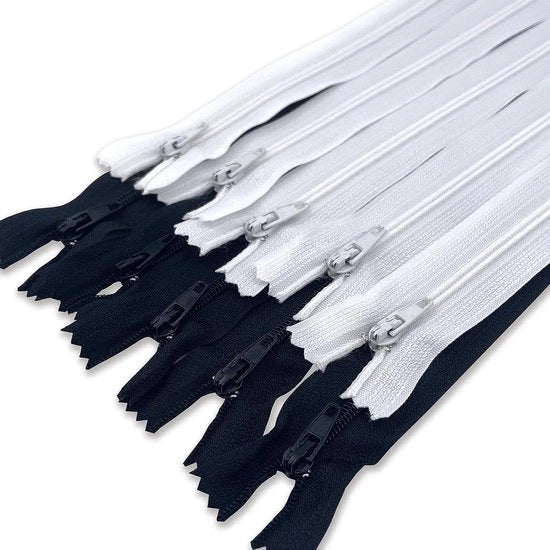 Risagli in Nylon - Ideali per cucire e ricamare - 10 pezzi - Bianco e Nero - 20 cm