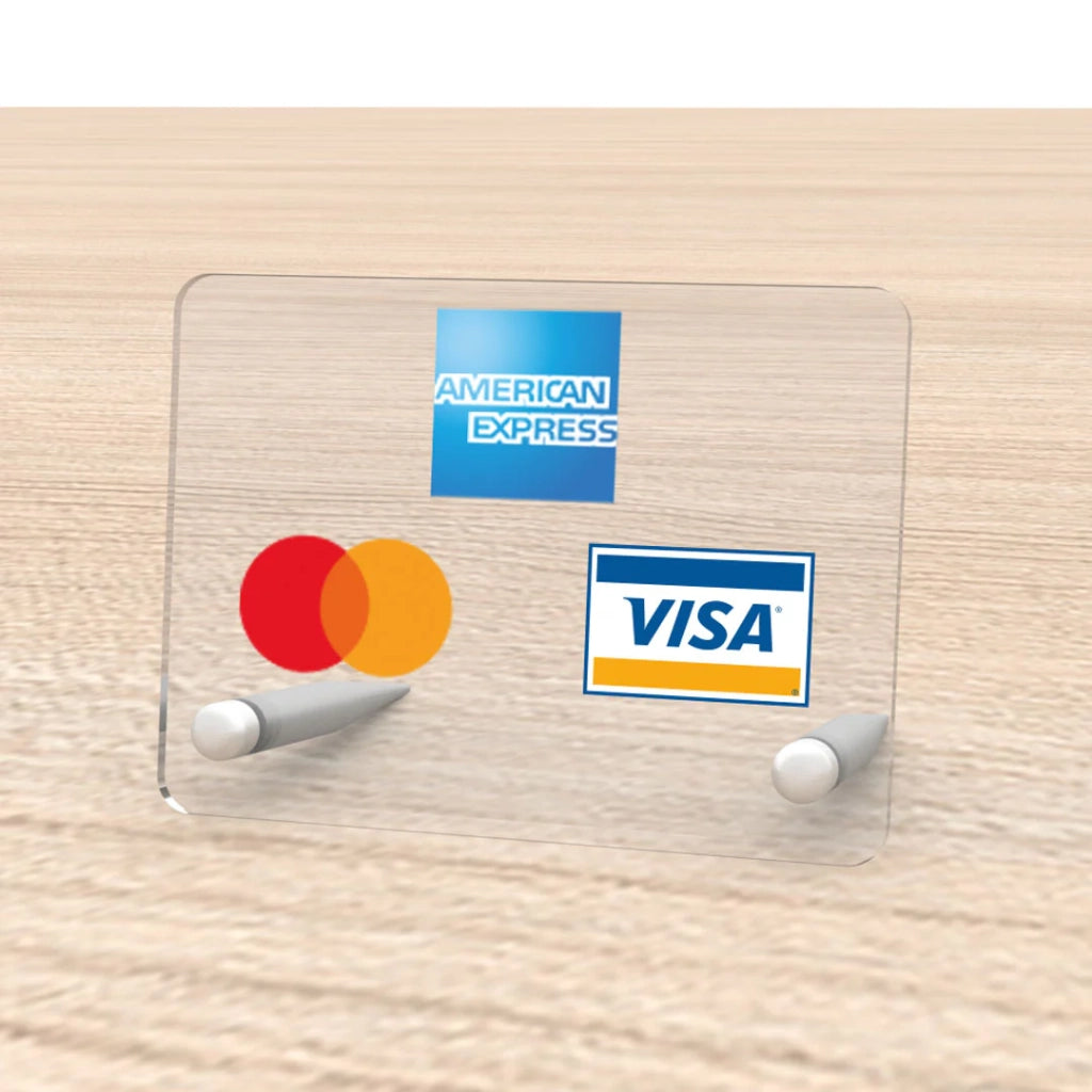 Porta avviso Accettiamo carte di credito Cassa Negozi uffici Magazzini - 8 x 10 Verticale