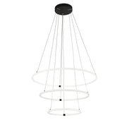 Lampadario Moderno Revolve Acciaio Bianco Policarbonato Nero Led 59,81W 3000K