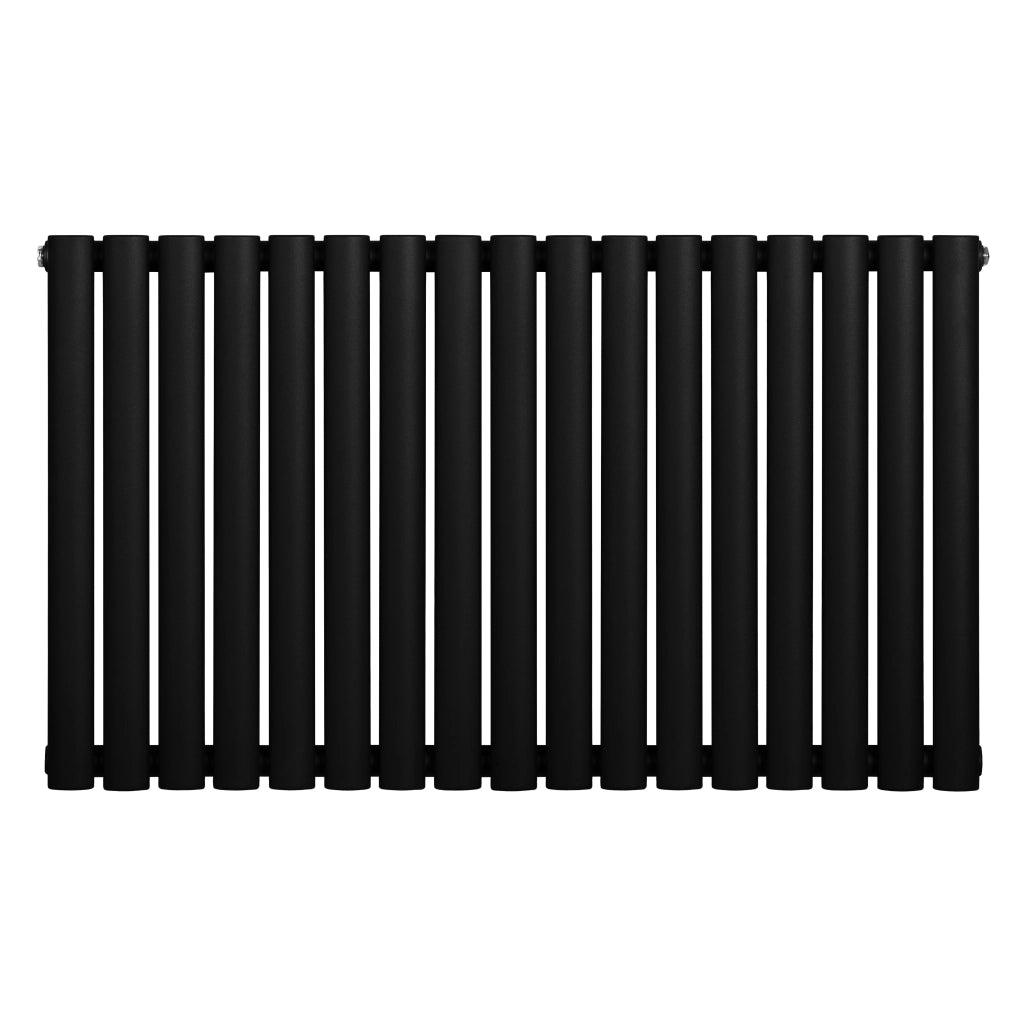 Radiatore Orizzontale Design Ovale Colonna Singola Nero 600x1020 mm