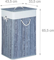 Cesto portabiancheria rettangolare con sacco in cotone 65,5 cm bambù grigio 13_0001905_4