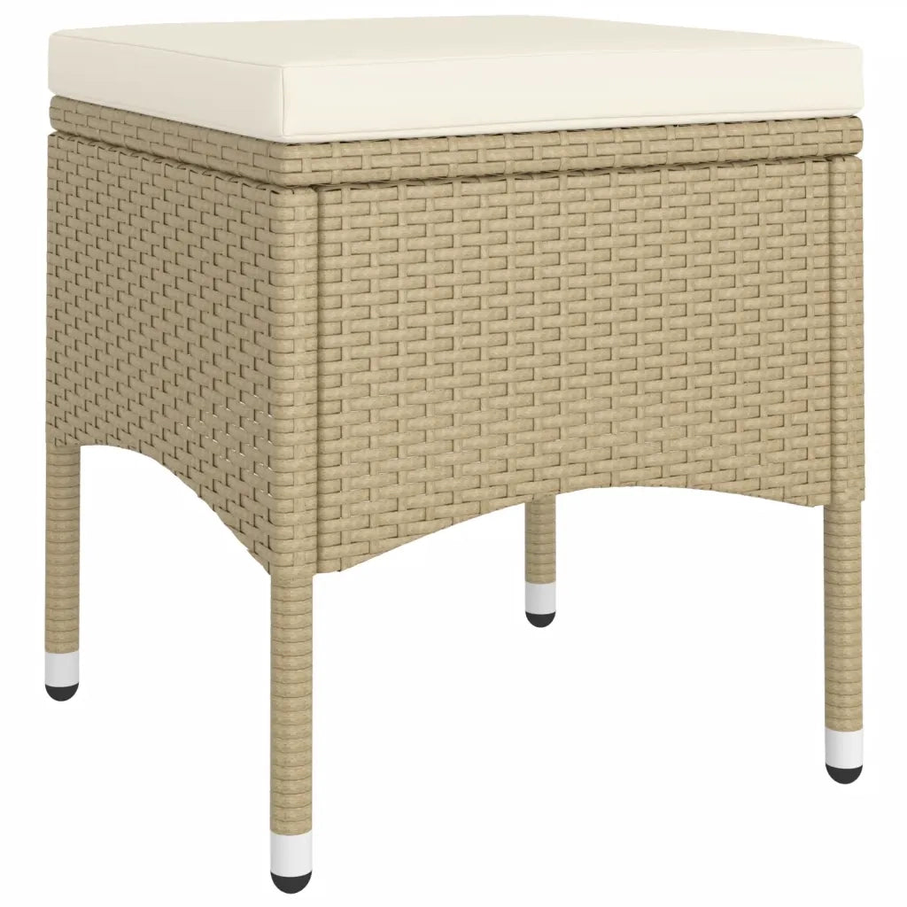 Set Bistrot da Giardino 5 pz | Set Salotto da Giardino Polyrattan e Vetro Temperato Beige