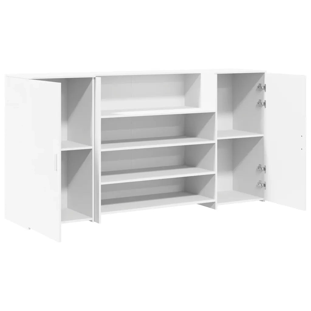 Scrivania per Reception Bianca 200x50x103,5 cm in Legno Massello 3324178
