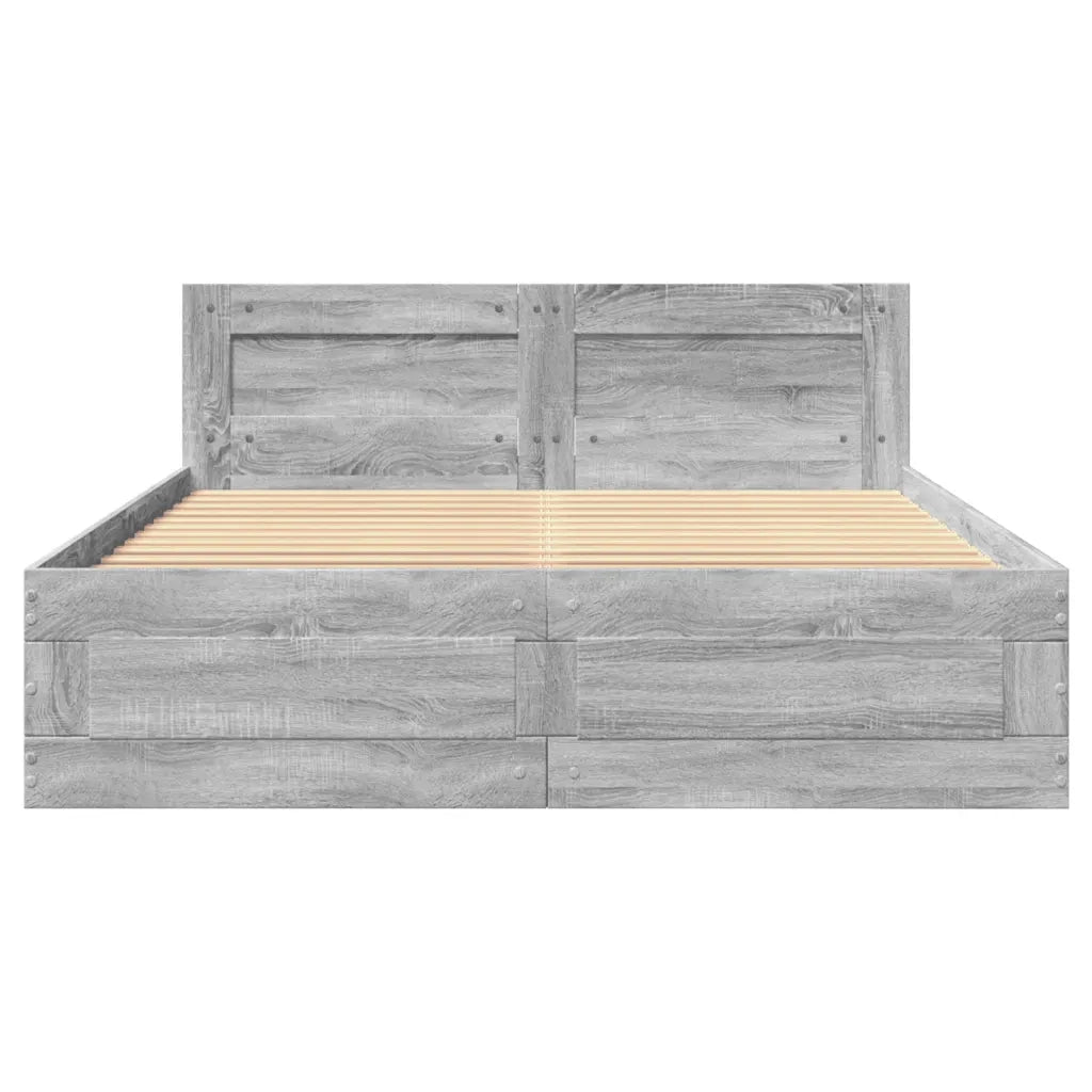 Giroletto Testiera Grigio Sonoma 120x190 cm Legno Multistrato 3295609