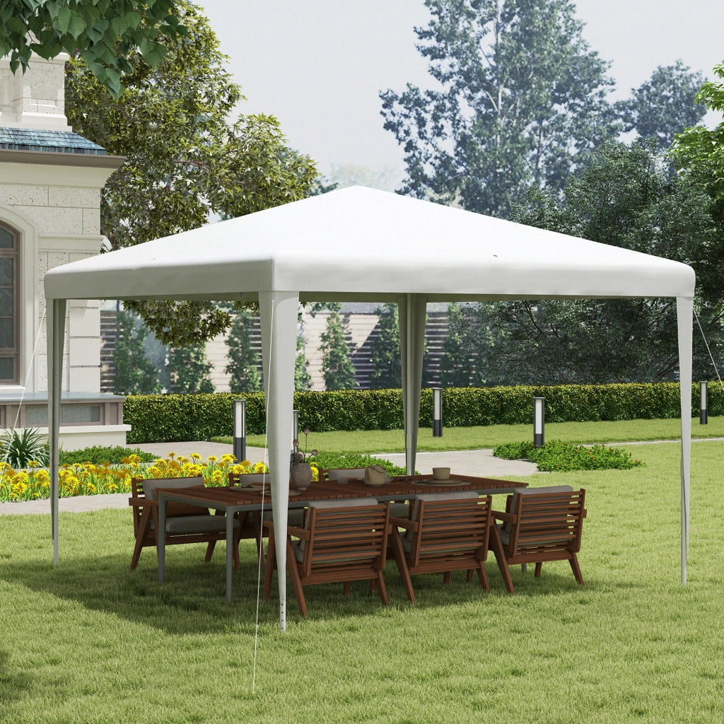 Gazebo da Giardino 3x3 m Portatile con Copertura Anti UV, Bianco