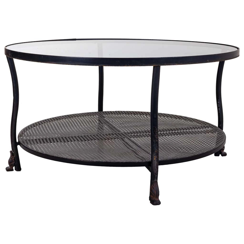 Tavolino in metallo nero 85x85x45h
