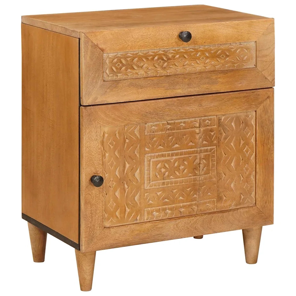 vidaXL Comodino Marrone chiaro 50 x 33 x 60 cm legno massello di mango