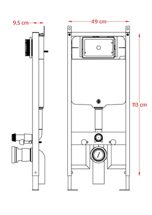 Set Sanitari Struttura , cassetta , telaio da incasso completo Di placca Inox per sanitari bagno Wc e Bidet sospesi
