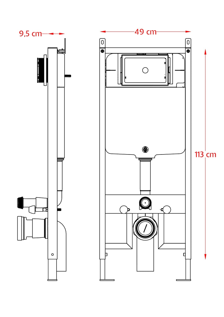 Set Sanitari Struttura , cassetta , telaio da incasso completo Di placca Inox per sanitari bagno Wc e Bidet sospesi