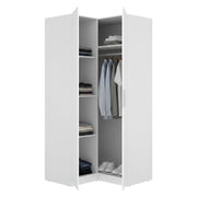 Armadio Camera da Letto Luber, Guardaroba 2 Ante Appendiabiti, 95x204h cm Bianco
