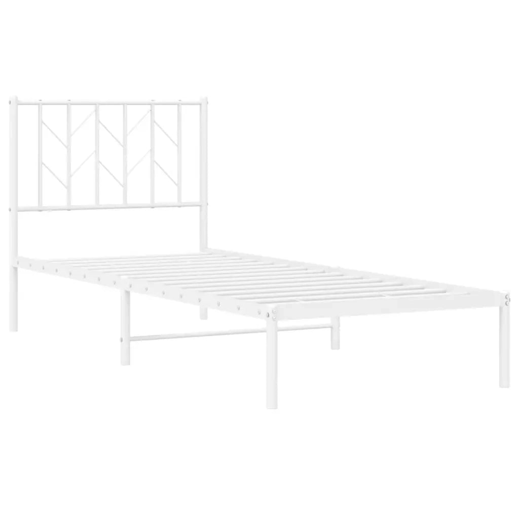 Giroletto con Testiera Metallo Bianco 80x200 cm