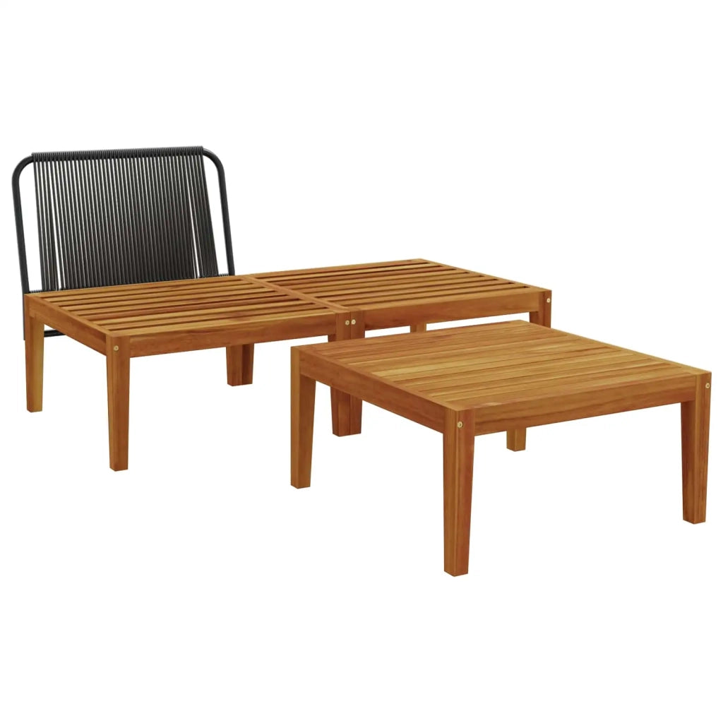 3 pcs Set di relax Legno di Acacia Massello Naturale 42022073