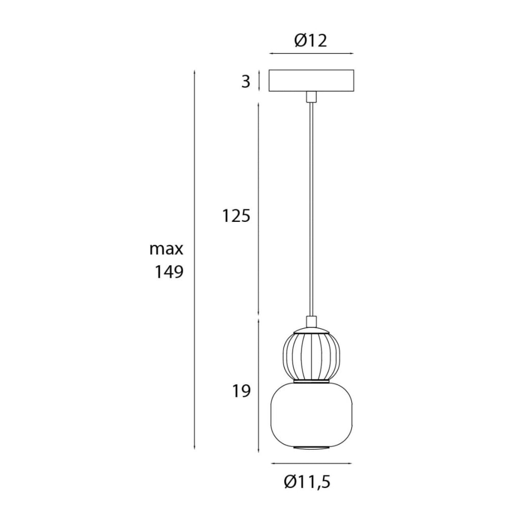 Lampada a sospensione Maxlight Modern doppia vetro LED 5W