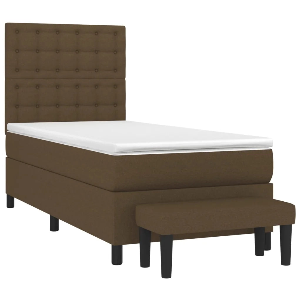 Giroletto a Molle con Materasso Marrone Scuro 80x200 cm Tessuto cod mxl 59454