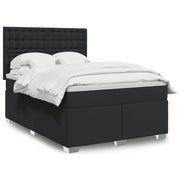 Giroletto a Molle con Materasso Nero 140x190 cm in Similpelle