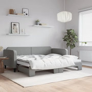 Divano Letto con Letto Estraibile-Sofa Letto-Daybed Grigio Chiaro 90x200 Tessuto 745419