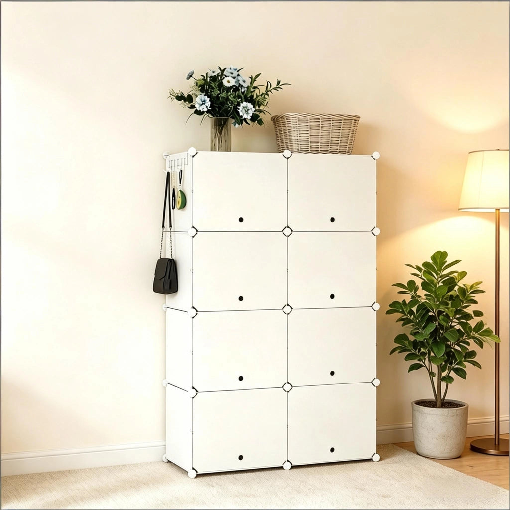 SCARPIERA 36,5x94x144 cm Bianca in ABS, Metallo e PP