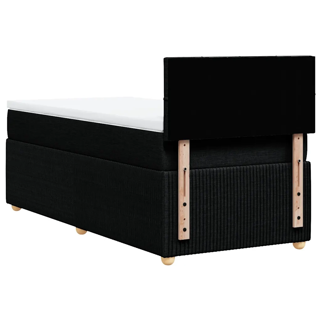 Giroletto a Molle con Materasso Nero 90x190 cm in Tessuto