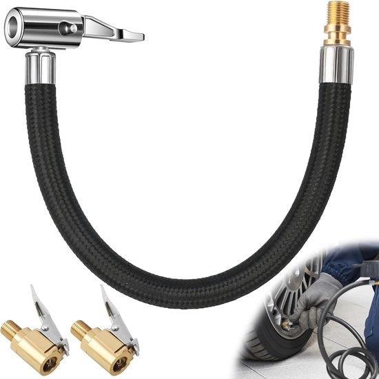 Estensore di aria per pompa di gomma, 24 cm di estensione con adattatori di autoventil 8 mm per auto, bicicletta e motocicletta