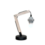 Lampada da tavolo Hangover VI in legno e metallo grigio