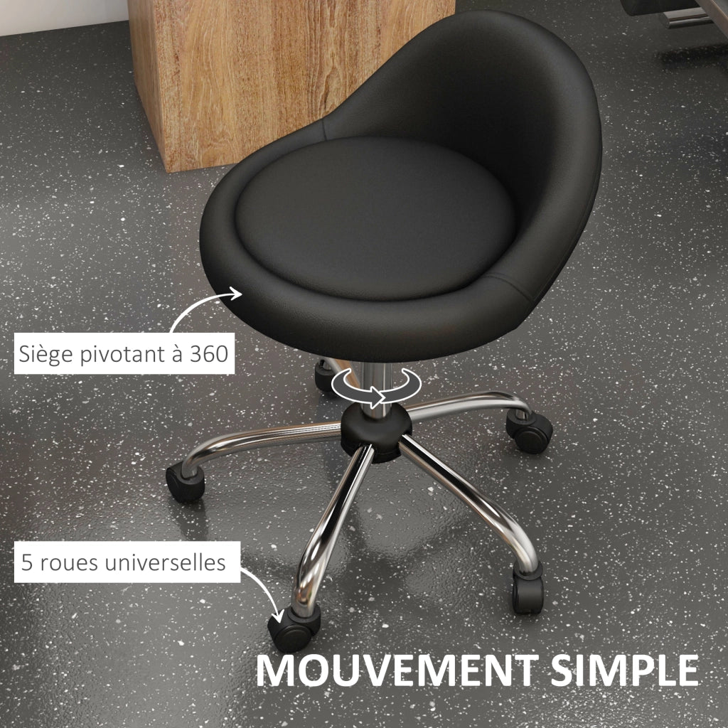Sgabello da lavoro girevole 360¡ã ¨C Minimal ¨C nero, altezza regolabile 53-73 cm