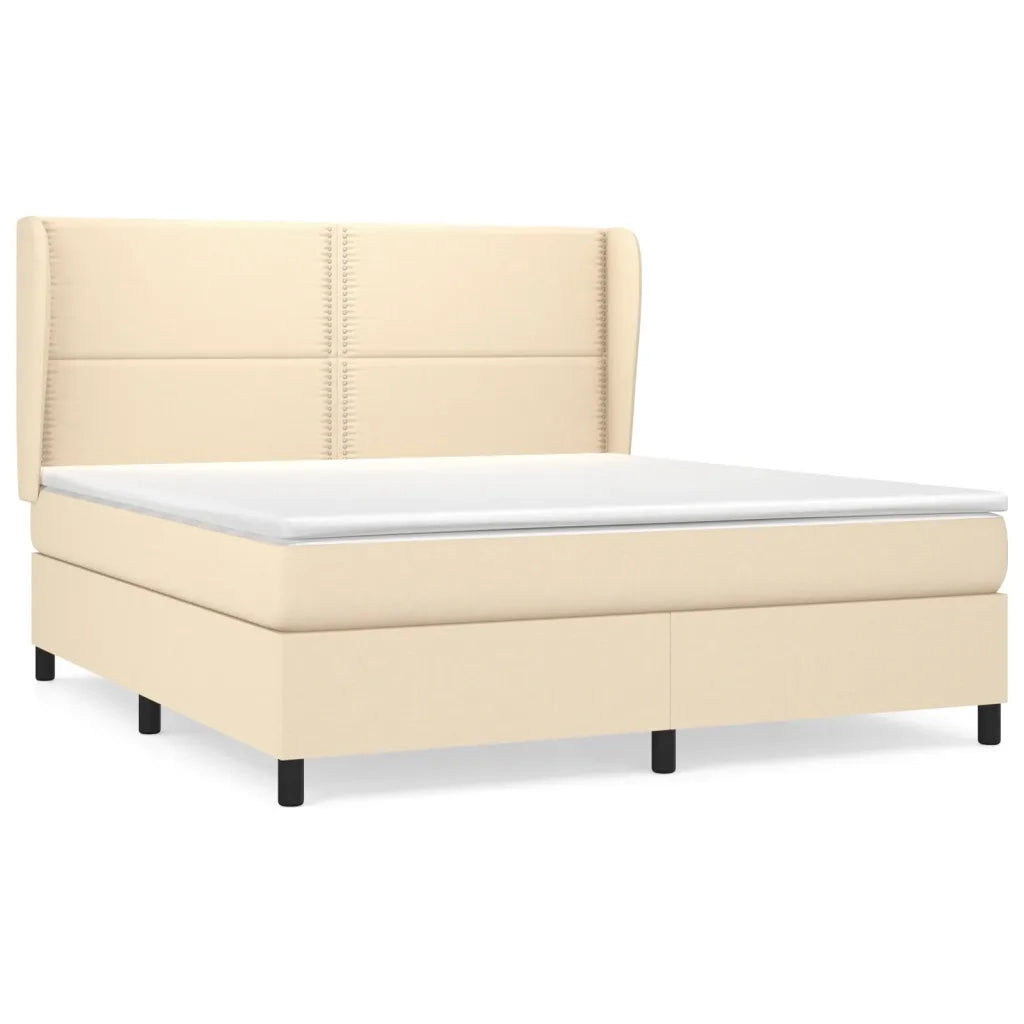 Giroletto a Molle con Materasso Crema 180x200 cm in Tessuto 3127906