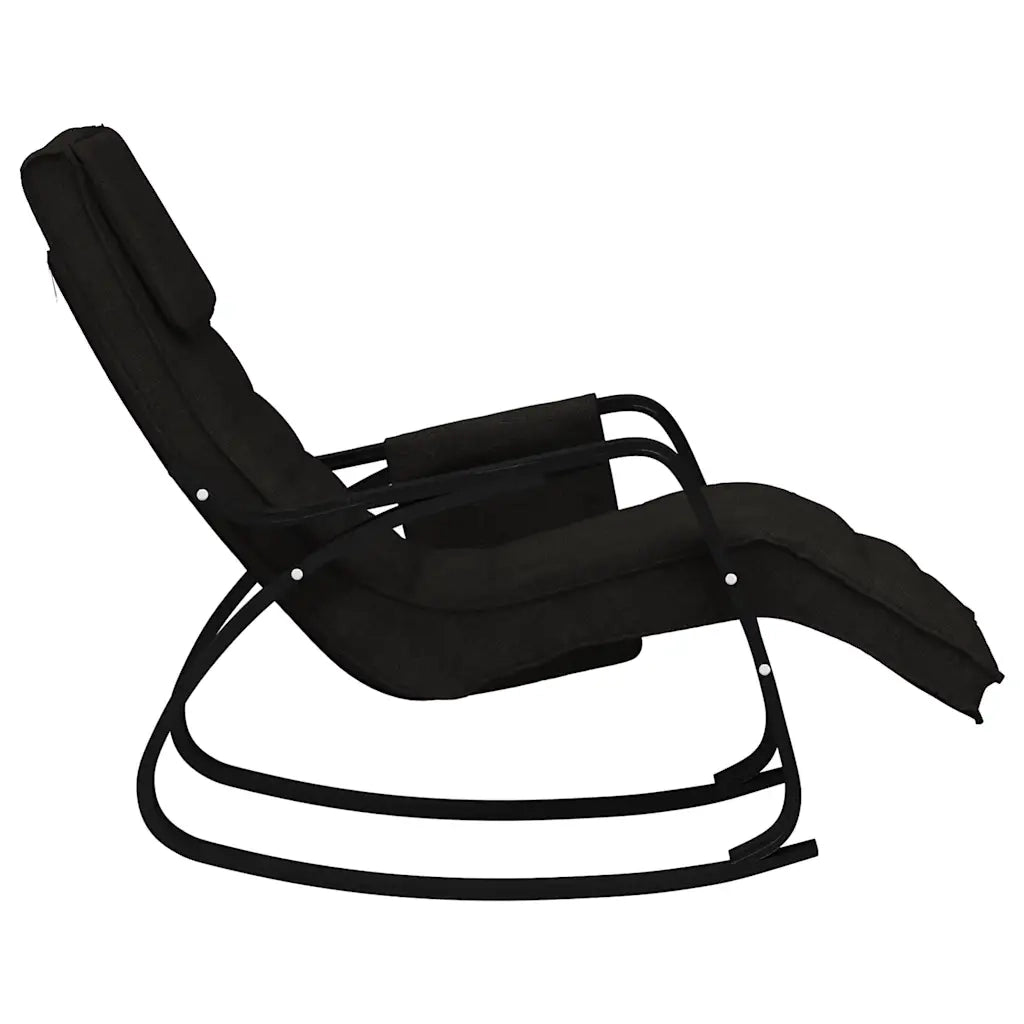 Sedia a Dondolo Nera in Tessuto 351080