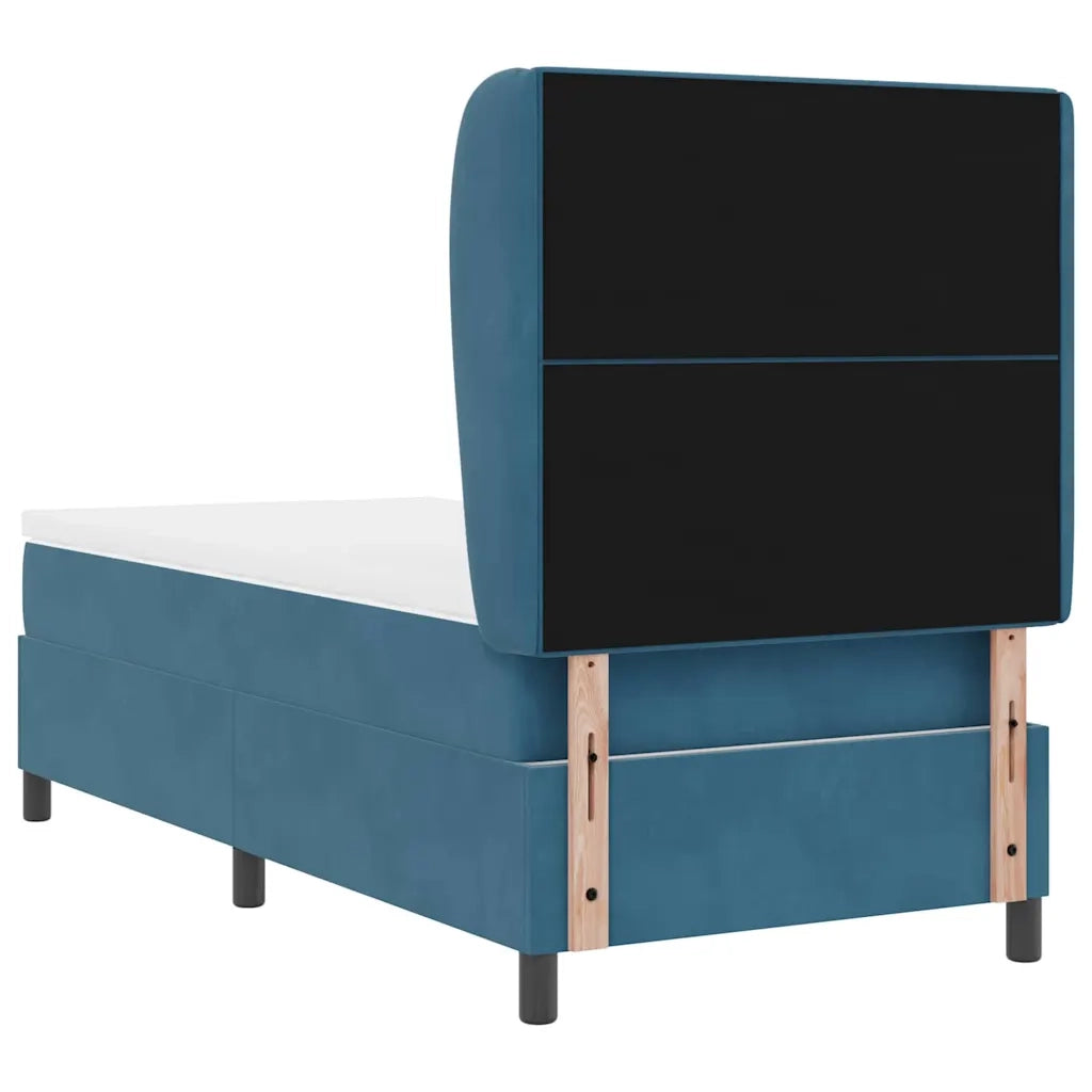 Letto a molle con materasso Blu Scuro 190 x 90 cm Velluto 3340908