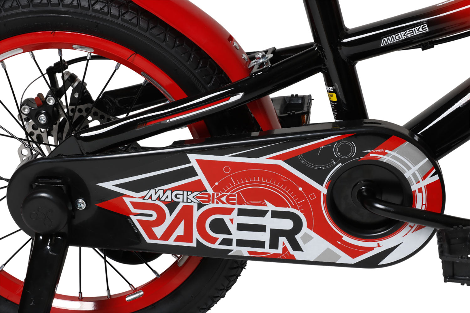 Bicicletta per Bambini 16" Freni a Disco Magik-Bike Racer Rosso