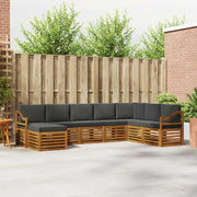 Set di divani da esterno con cuscino 8 pcs Naturale e Antracite