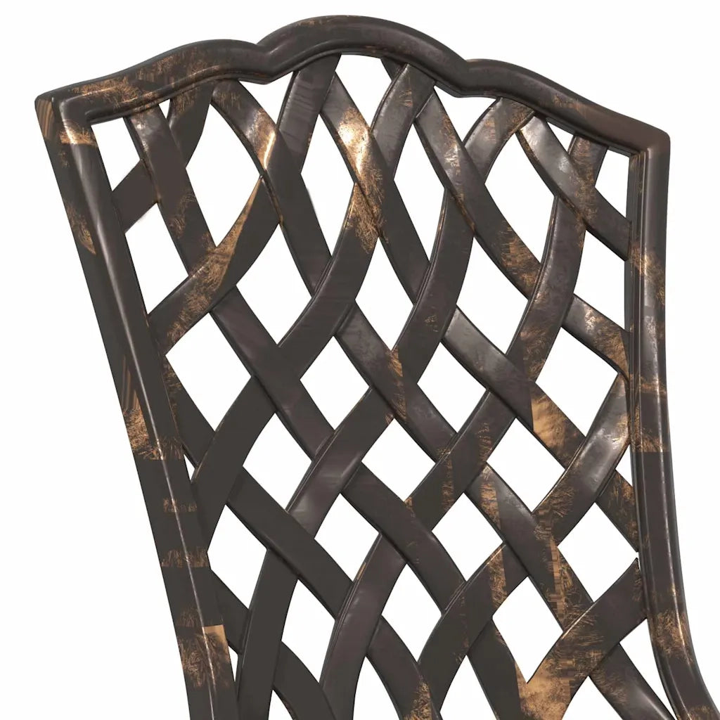 Set Bistro da Giardino 3 pz | Set Salotto da Giardino Bronzo Alluminio