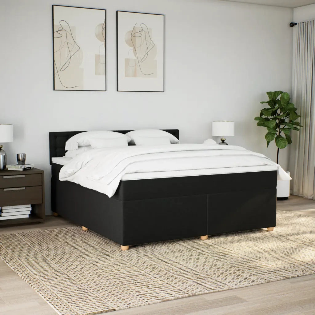 Giroletto a Molle con Materasso Nero 180x200 cm in Tessuto 3286775