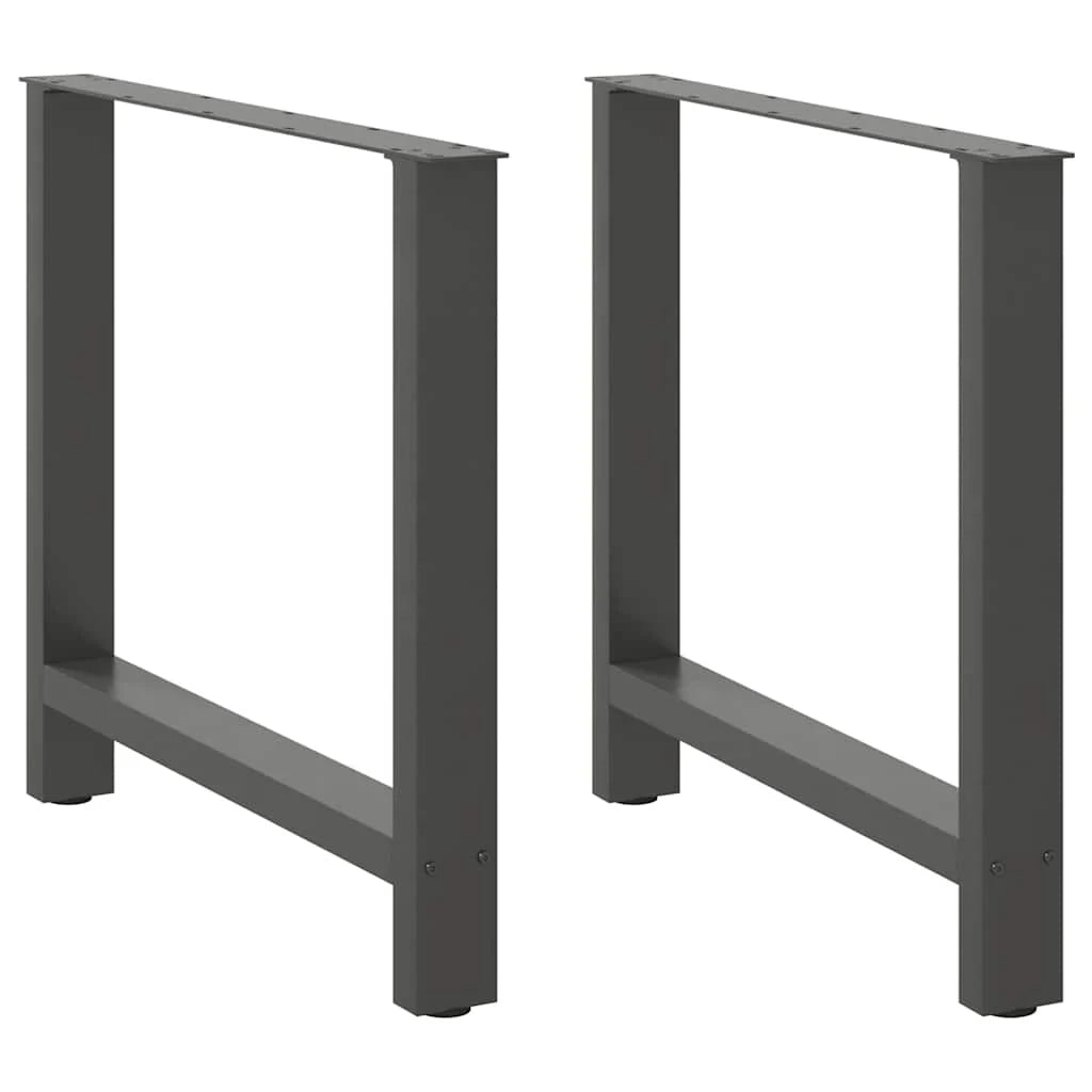 Set di 2 gambe per tavolo da pranzo moderno 80 x 72-73 cm con piedini regolabili in acciaio antracite 02_0057554