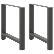 Set di 2 gambe per tavolo da pranzo moderno 80 x 72-73 cm con piedini regolabili in acciaio antracite 02_0057554
