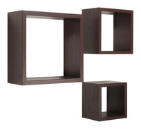 Set 3 Mensole da Parete Cubo in Fibra di Legno Rubic Wengè