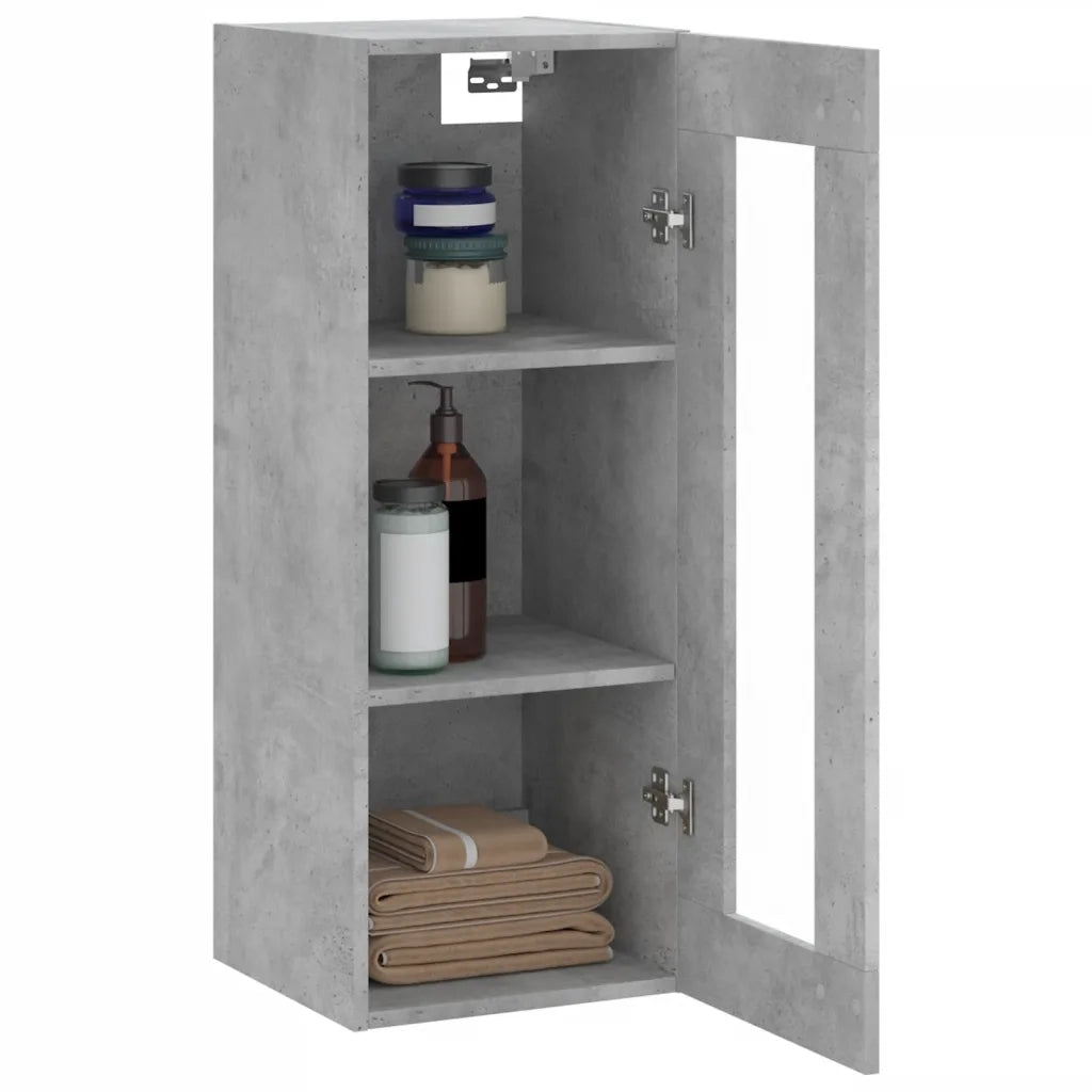 Mobile a Parete Grigio Cemento 34,5x34x90 cm 828928