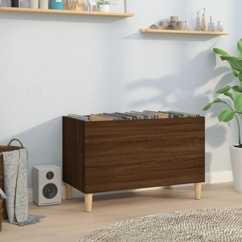 Mobile Porta Dischi Rovere Marrone 74,5x38x48 Legno Multistrato 831964