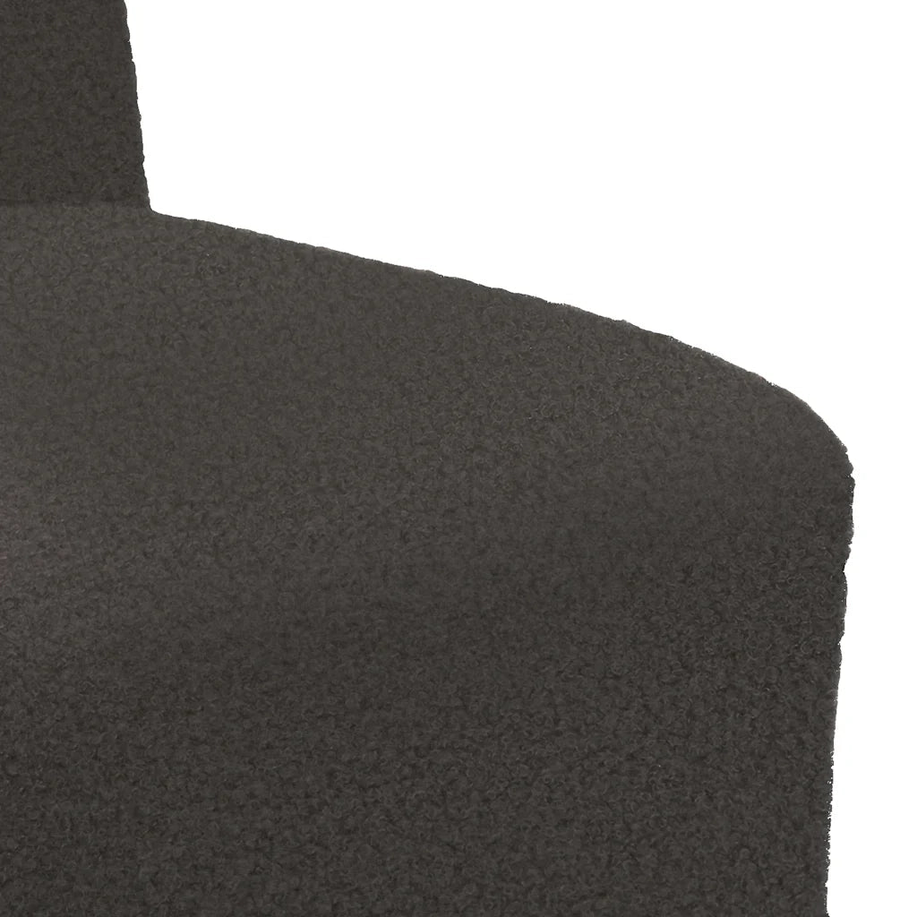 Divano Sedia senza Braccioli Grigio Scuro 55 cm Tessuto Riccio Simile alla Lana