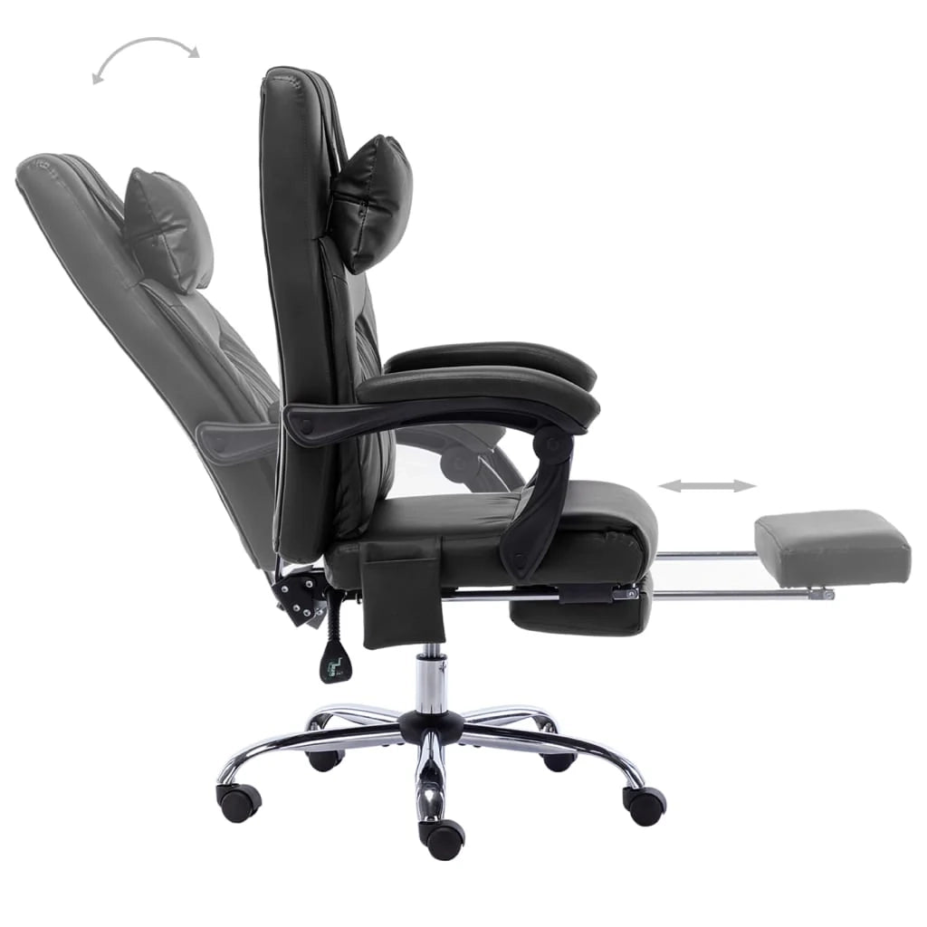 Sedia da ufficio/poltrona/studio/sedia per computer/sedia da massaggio in similpelle nera 02_0024018