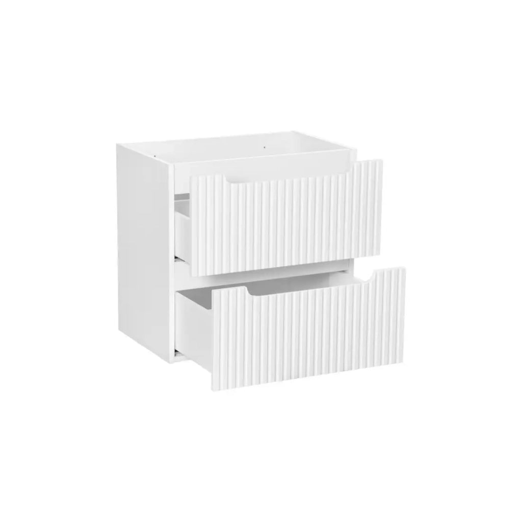 Mobile sottolavabo VANO – 2 cassetti – Bianco alpino – L60 × P39 × H57 cm – Da appendere