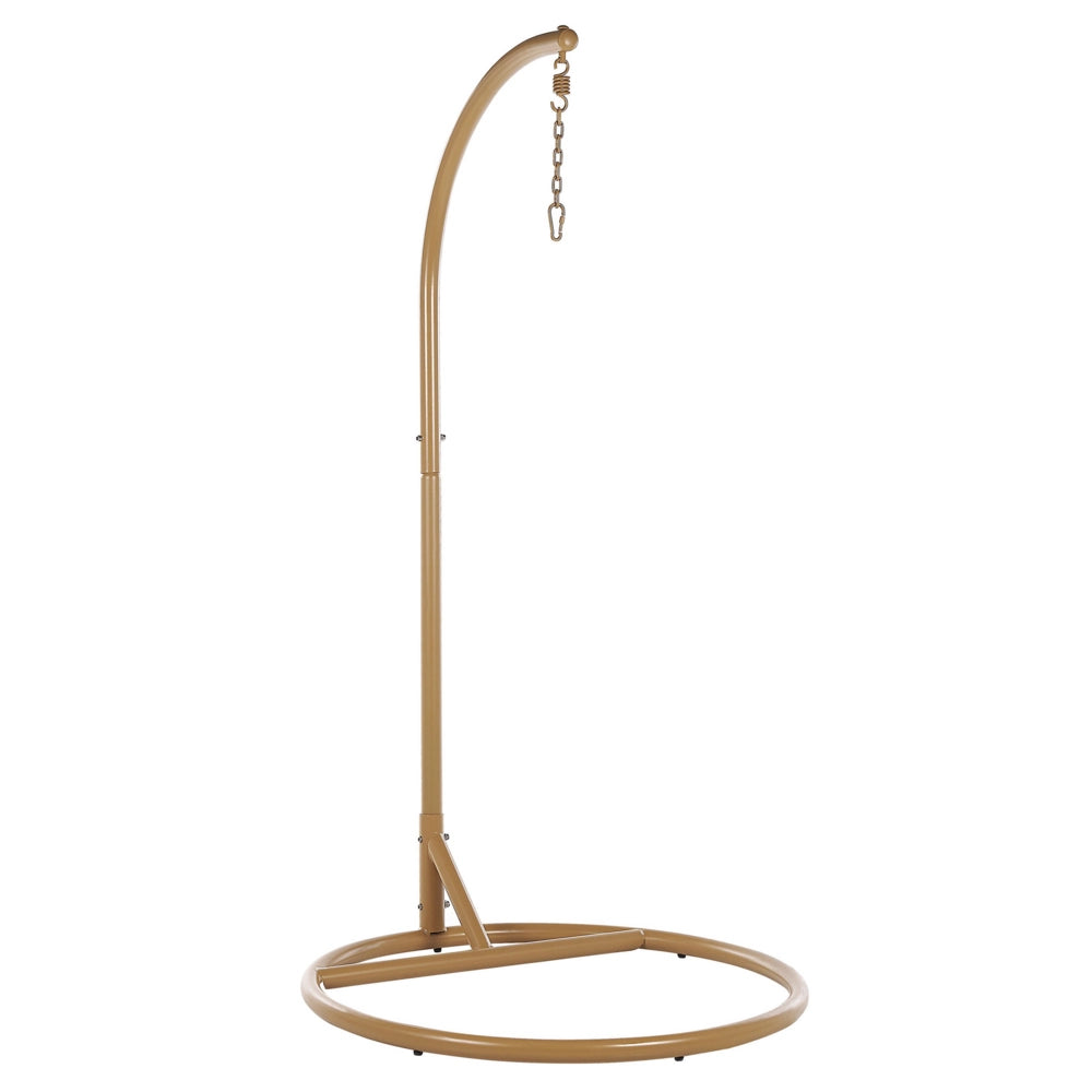 Sedia a uovo sospesa Sedile in corda beige Supporto in acciaio Cuscino morbido Boho Rustico